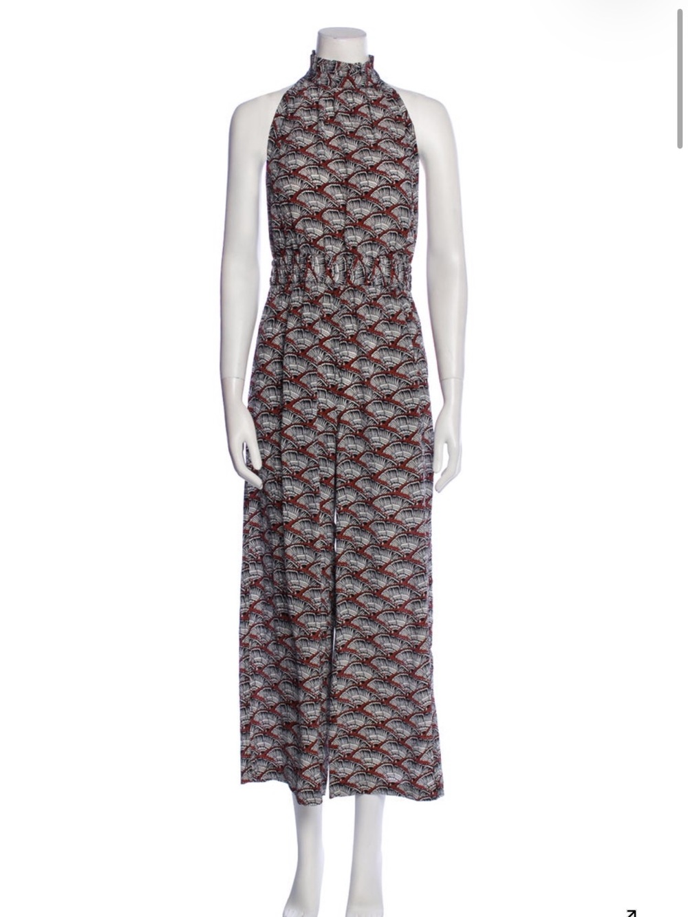 Apiece Apart Printed Halter Neck Maxi Dress in Black, White & Red